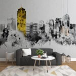 Papier peint Paysage urbain en noir et blanc