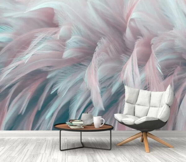 Délicates plumes pastel en mouvement Papier peint Délicates plumes pastel en mouvement