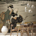 Papier peint Groupe de femmes dans un bateau