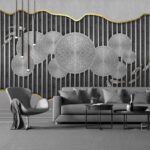 Papier peint Motifs abstraits avec des poissons gracieux