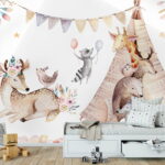 Papier peint Raton laveur tenant un arc
