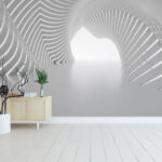 Papier peint Spirale architecturale blanche futuriste
