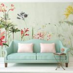 Papier peint Élégante symphonie florale en fleurs