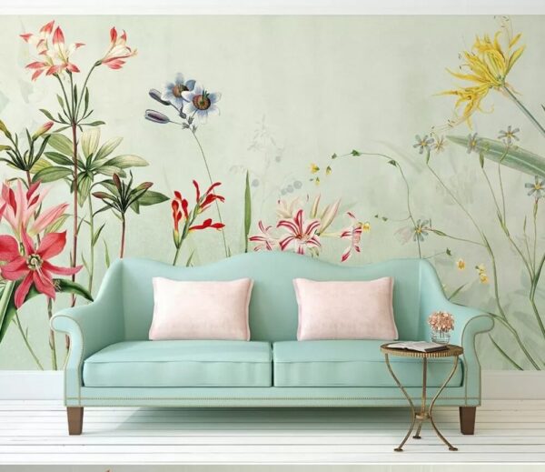 Élégante symphonie florale en fleurs Papier peint Élégante symphonie florale en fleurs