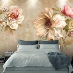 Papier peint Fleurs délicates dans des tons pastel doux