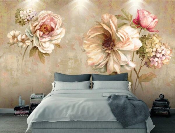 Fleurs délicates dans des tons pastel doux Papier peint Fleurs délicates dans des tons pastel doux
