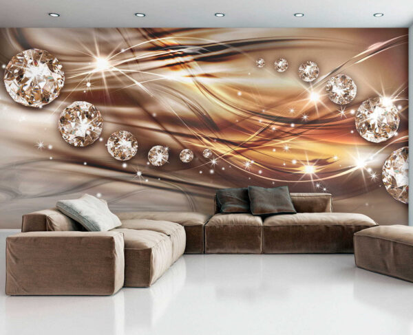 Gemmes scintillantes dans un motif tourbillonnant Papier peint Gemmes scintillantes dans un motif tourbillonnant