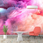 Papier peint Nuage de fumée coloré