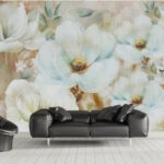 Papier peint Fleurs délicates dans des tons pastel doux