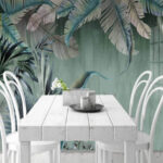 Papier peint Feuilles luxuriantes dans des tons apaisants