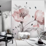 Papier peint Délicate aquarelle d'art floral
