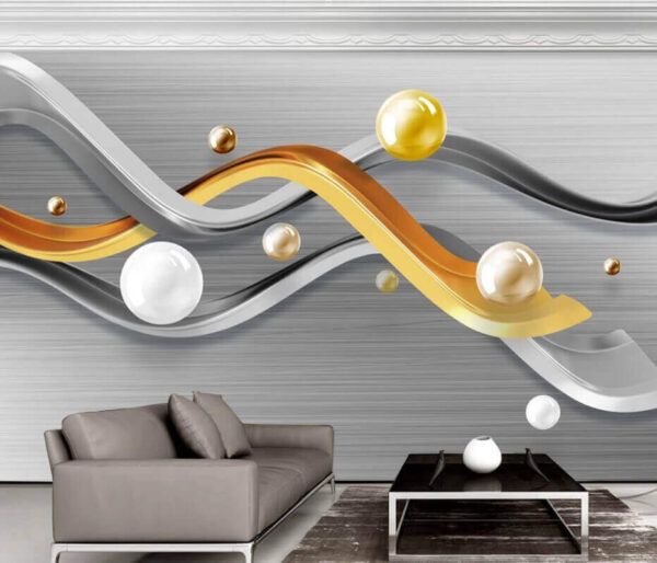 Boule blanche sur une surface grise Papier peint Boule blanche sur une surface grise