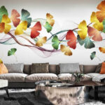 Papier peint Les feuilles colorées dansent en harmonie