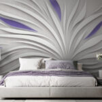 Papier peint Pétales abstraits aux reflets violets.