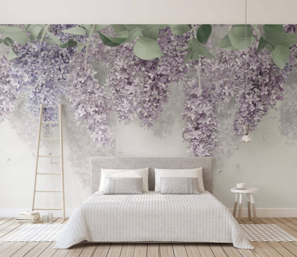 Les fleurs de lavande pendent gracieusement Papier peint Les fleurs de lavande pendent gracieusement