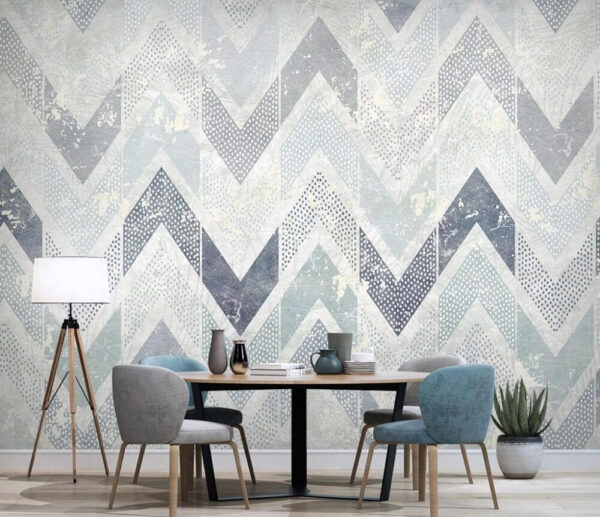 Motif de chevrons bleus et blancs Papier peint Motif de chevrons bleus et blancs