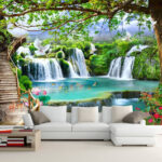 Papier peint Oiseau blanc volant dans les airs