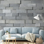 Papier peint Mur de briques grises
