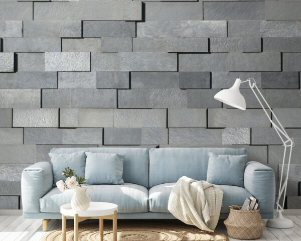 Mur de briques grises Papier peint Mur de briques grises