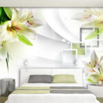 Papier peint Des fleurs élégantes sur une toile de fond douce