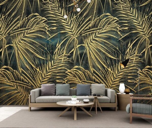 Feuilles tropicales aux motifs uniques Papier peint Feuilles tropicales aux motifs uniques