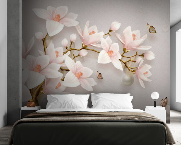 Fleurs délicates dans des teintes douces Papier peint Fleurs délicates dans des teintes douces