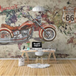 Papier peint Moto sur une carte
