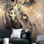 Papier peint Peinture abstraite métallique tourbillonnante