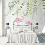 Papier peint Aquarelle d'un flamant rose