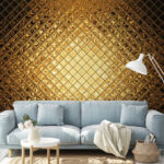 Papier peint Motif géométrique brillant en forme de diamant.