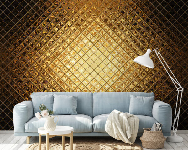Motif géométrique brillant en forme de diamant Papier peint Motif géométrique brillant en forme de diamant