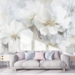 Papier peint Fleurs délicates sur toile souple.