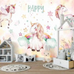 Papier peint Aquarelle d'une licorne