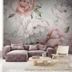 Papier peint Délicat motif floral vintage.