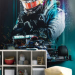 Papier peint Personne portant un casque