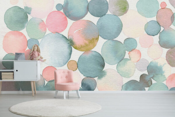 Les cercles d'aquarelle pastel se fondent parfaitement Papier peint Les cercles d'aquarelle pastel se fondent parfaitement