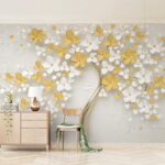 Papier peint Arbre en fleurs avec des fleurs délicates