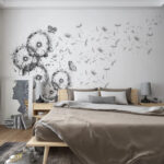 Papier peint Groupe de papillons volant dans les airs