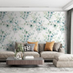 Papier peint Motif de feuilles et de branches