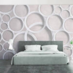 Papier peint Groupe de cercles blancs
