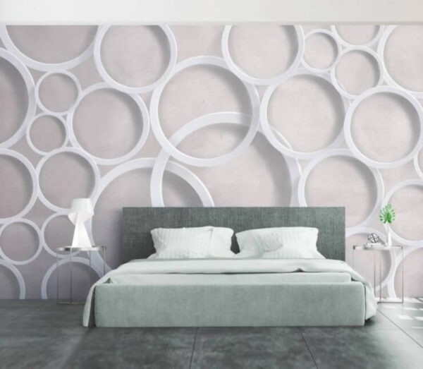 Groupe de cercles blancs Papier peint Groupe de cercles blancs