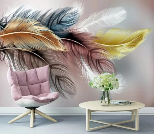 Plumes vives dans des tons pastel Papier peint Plumes vives dans des tons pastel