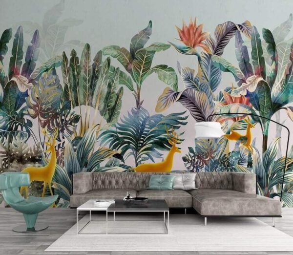 Papier peint Papier peint Groupe de plantes et d'animaux (UGS : u41740)