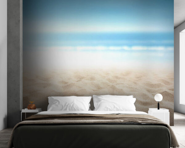 Papier peint Plage de sable sous un ciel bleu clair