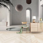 Papier peint Chambre avec piscine et chaise