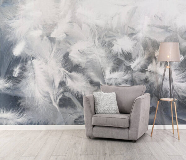 Plumes blanches sur une fenêtre Papier peint Plumes blanches sur une fenêtre