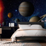 Papier peint Planète dans l'espace avec des étoiles