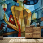 Papier peint Femme tenant un verre de vin