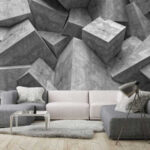 Papier peint Les cubes en béton créent un chaos géométrique