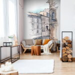 Papier peint Dessin d'un bâtiment